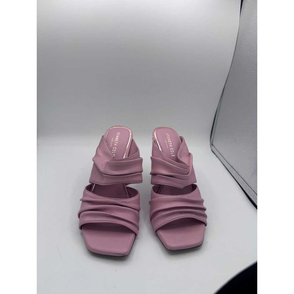 Kenneth Cole Heidi Ruched Square Toe Stiletto Mules Womens 8 Pink Sandals - Picture 2 of 10